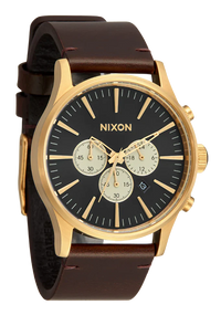 NIXON Sentry Chrono Leather Gold / Indigo - A1391-5033-00