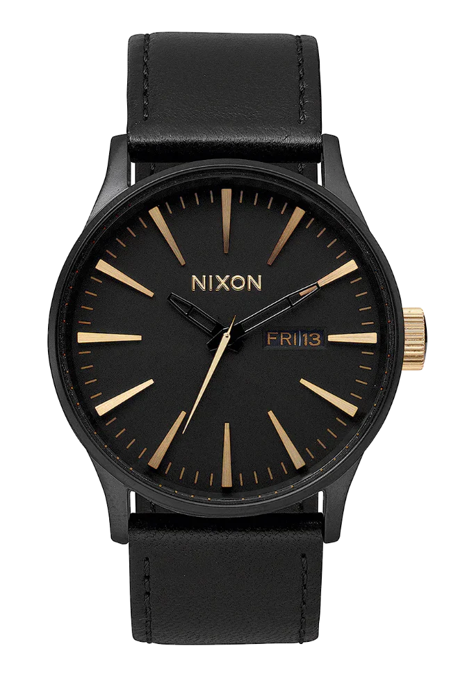 NIXON Sentry Leather Matte Black Leather - A105-1041-00