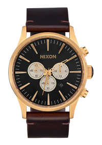NIXON Sentry Chrono Leather Gold / Indigo - A1391-5033-00