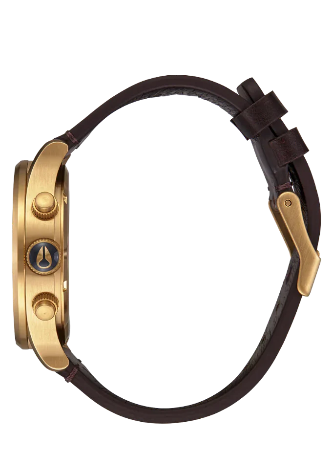 NIXON Sentry Chrono Leather Gold / Indigo - A1391-5033-00