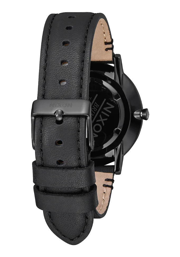 NIXON Porter Leather All Black / Gold - A1058-1031-00